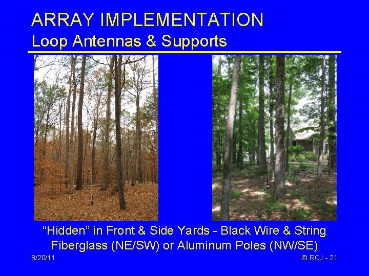 ARRAY IMPLEMENTATION Loop Antennas & Supports “Hidden” in Front & Side Yards - Black