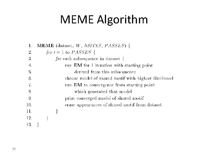 MEME Algorithm 26 