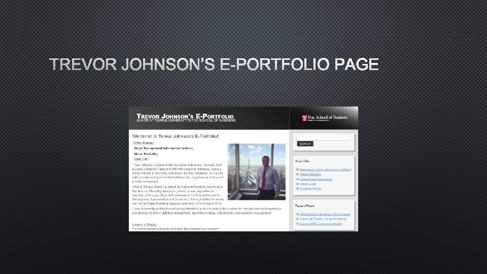 TREVOR JOHNSON’S E-PORTFOLIO PAGE 