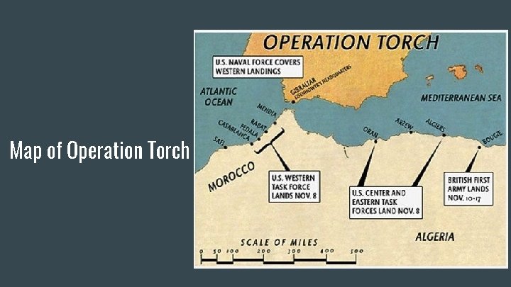 Map of Operation Torch 