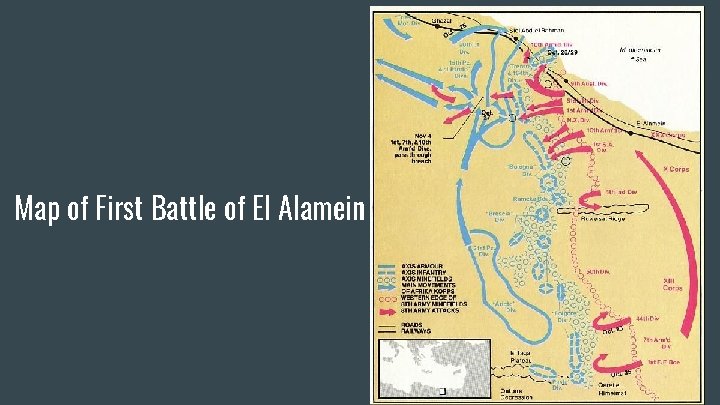 Map of First Battle of El Alamein 