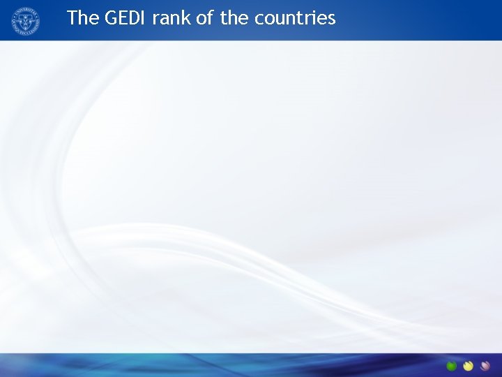 The GEDI rank of the countries 