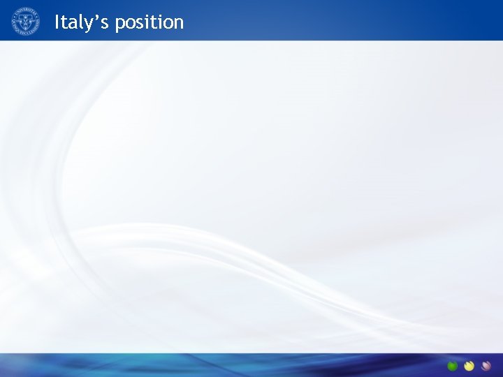 Italy’s position 
