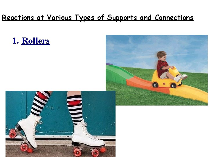 Reactions at Various Types of Supports and Connections 1. Rollers Reactions at Various Types of Supports and Connections 1. Rollers