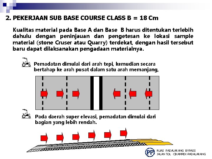 2. PEKERJAAN SUB BASE COURSE CLASS B = 18 Cm Kualitas material pada Base