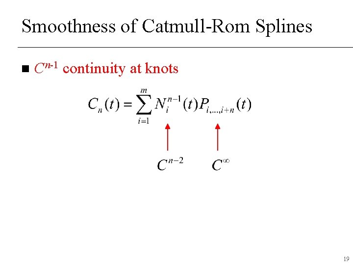 Smoothness of Catmull-Rom Splines n Cn-1 continuity at knots 19 