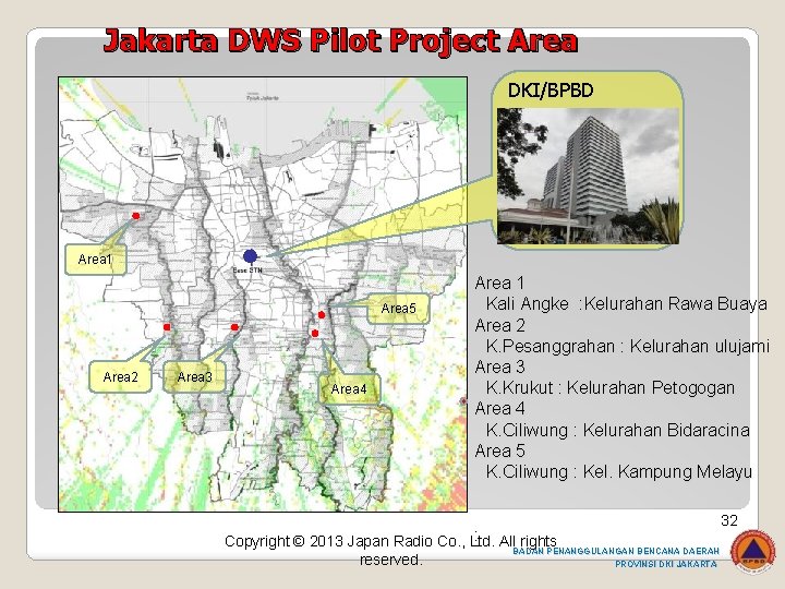 Jakarta DWS Pilot Project Area DKI/BPBD Area 1 Area 5 Area 2 Area 3