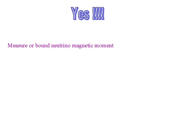 Measure or bound neutrino magnetic moment 