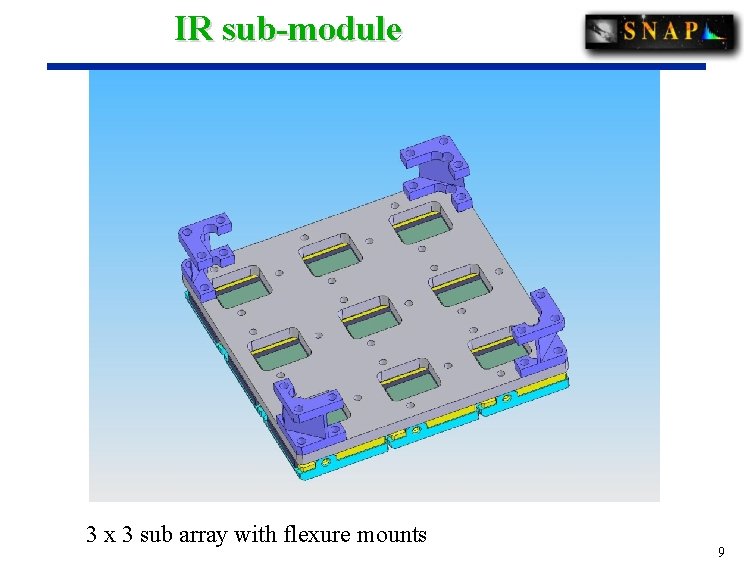 IR sub-module 3 x 3 sub array with flexure mounts 9 