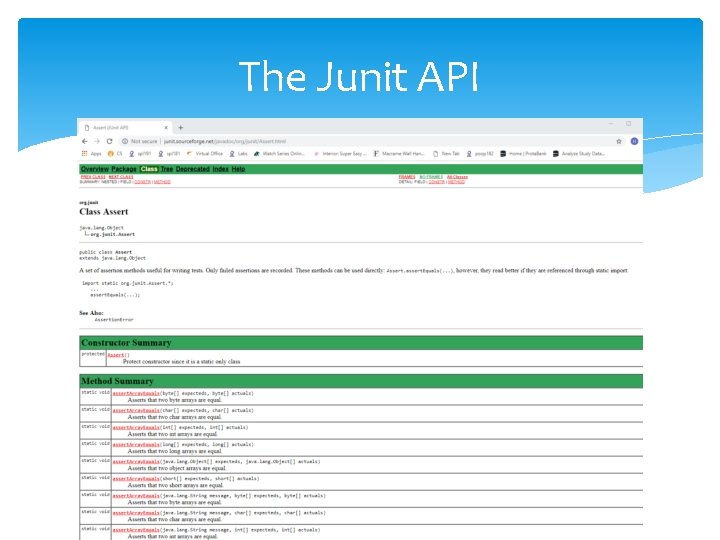 The Junit API 