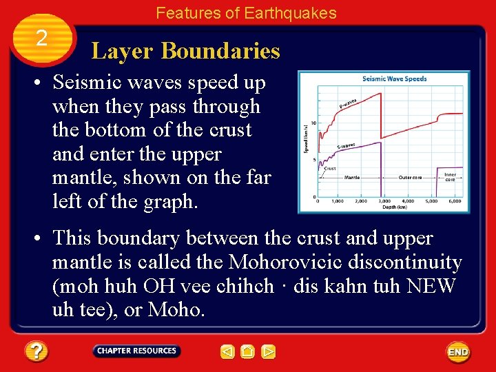 Features of Earthquakes 2 Layer Boundaries • Seismic waves speed up when they pass