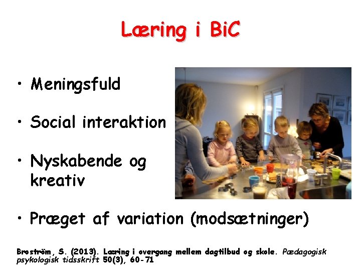 Læring i Bi. C • Meningsfuld • Social interaktion • Nyskabende og kreativ •