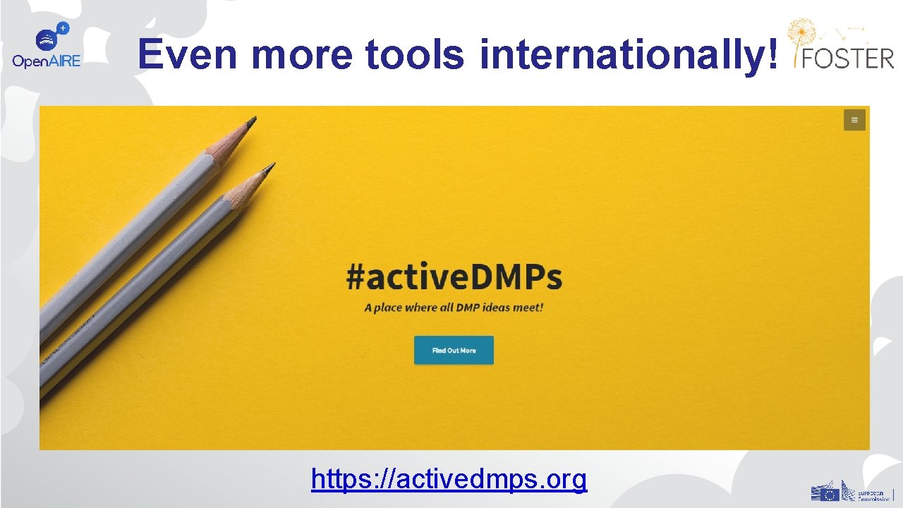 Even more tools internationally! https: //activedmps. org 