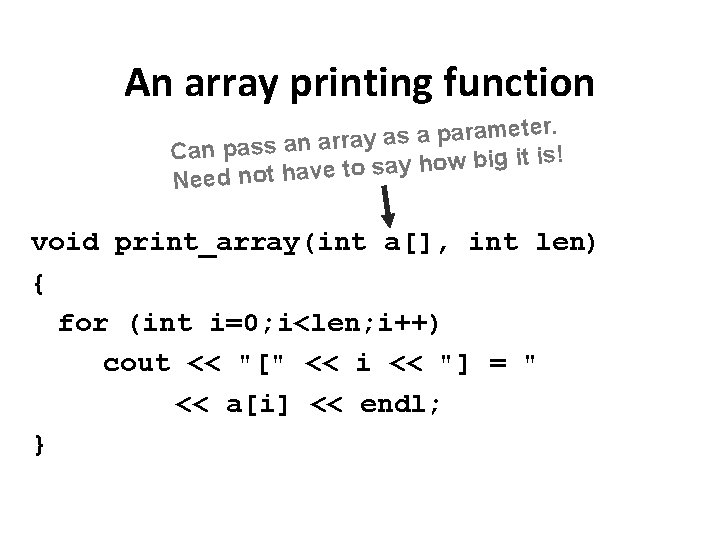 An array printing function ter. e m a r a p a s a