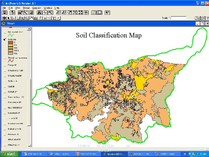 Soil Classification Map Univeristy of Jordan, Amman, Jordan 