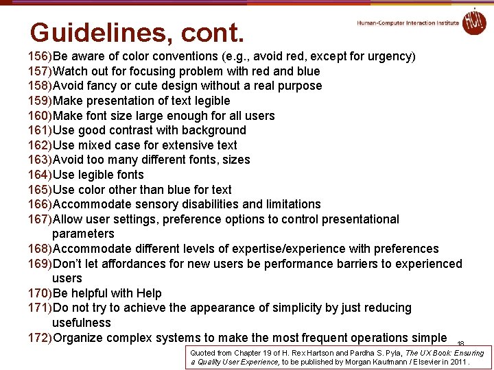 Guidelines, cont. 156)Be aware of color conventions (e. g. , avoid red, except for Guidelines, cont. 156)Be aware of color conventions (e. g. , avoid red, except for