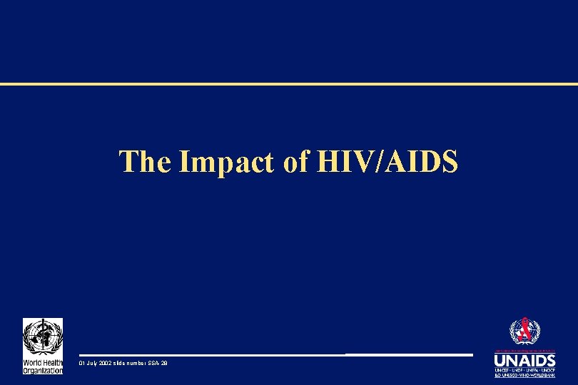 The Impact of HIV/AIDS 01 July 2002 slide number SSA-28 