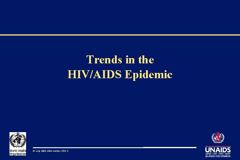 Trends in the HIV/AIDS Epidemic 01 July 2002 slide number SSA-3 