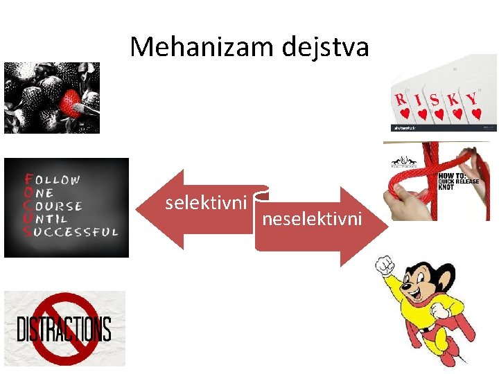 Mehanizam dejstva selektivni neselektivni 