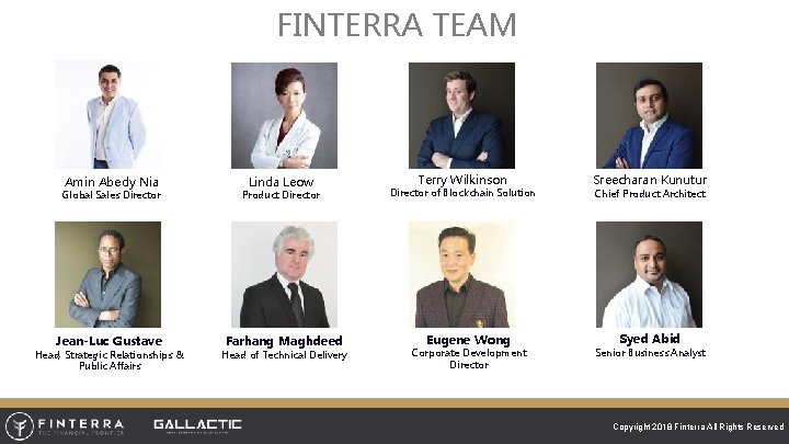 FINTERRA TEAM Amin Abedy Nia Global Sales Director Jean-Luc Gustave Head, Strategic Relationships &