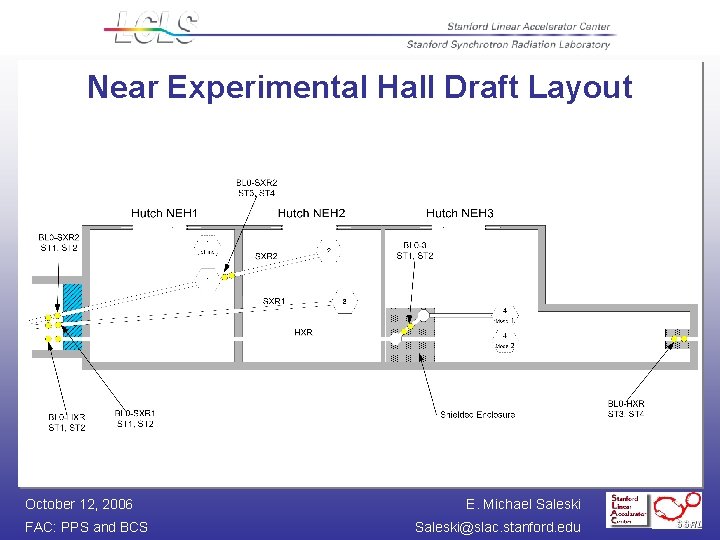 Near Experimental Hall Draft Layout October 12, 2006 FAC: PPS and BCS E. Michael