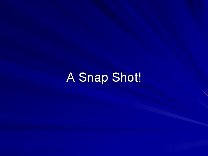 A Snap Shot! 