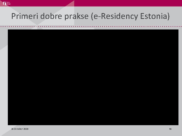Primeri dobre prakse (e-Residency Estonia) 29 October 2020 69 