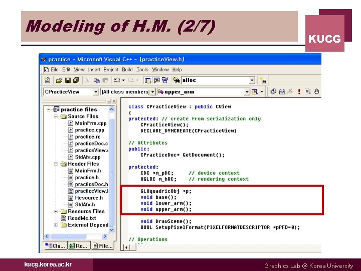 Modeling of H. M. (2/7) kucg. korea. ac. kr KUCG Graphics Lab @ Korea