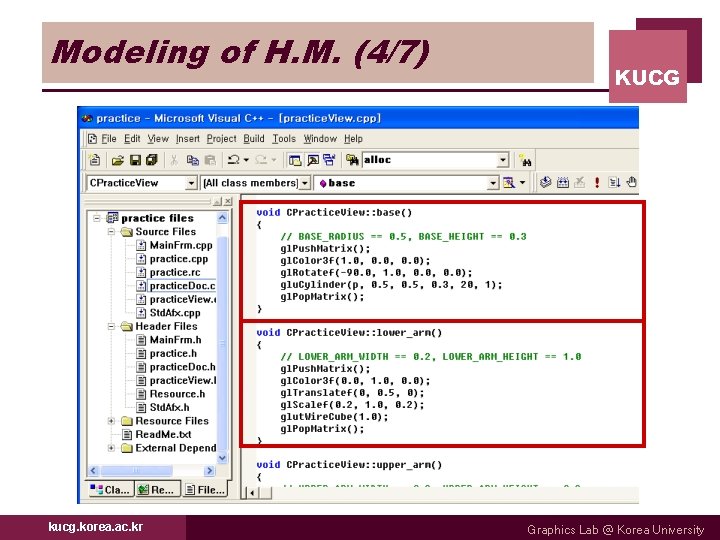 Modeling of H. M. (4/7) kucg. korea. ac. kr KUCG Graphics Lab @ Korea