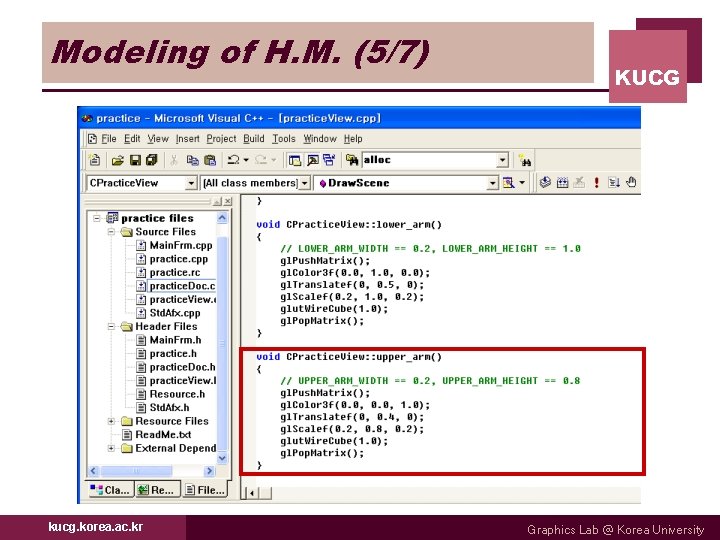 Modeling of H. M. (5/7) kucg. korea. ac. kr KUCG Graphics Lab @ Korea