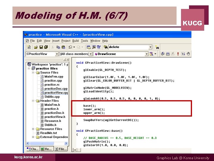 Modeling of H. M. (6/7) kucg. korea. ac. kr KUCG Graphics Lab @ Korea