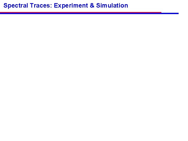 Spectral Traces: Experiment & Simulation 