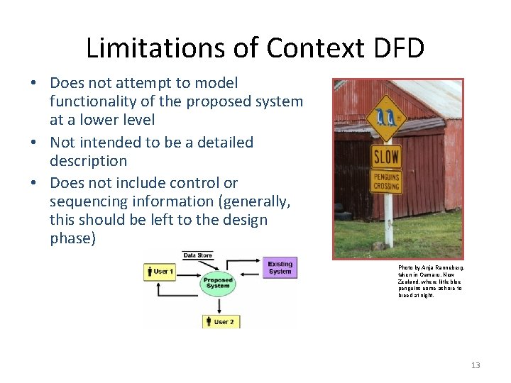 Limitations of Context DFD • Does not attempt to model functionality of the proposed