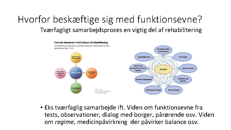 Hvorfor beskæftige sig med funktionsevne? Tværfagligt samarbejdsproces en vigtig del af rehabilitering • Eks