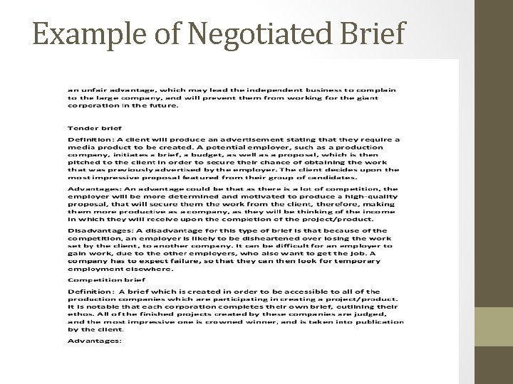 Example of Negotiated Brief 