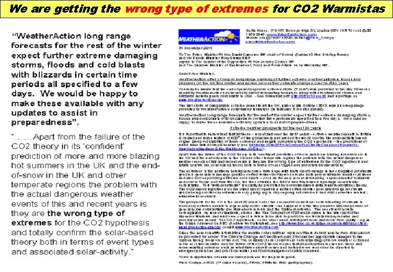 We are getting the wrong type of extremes for CO 2 Warmistas 