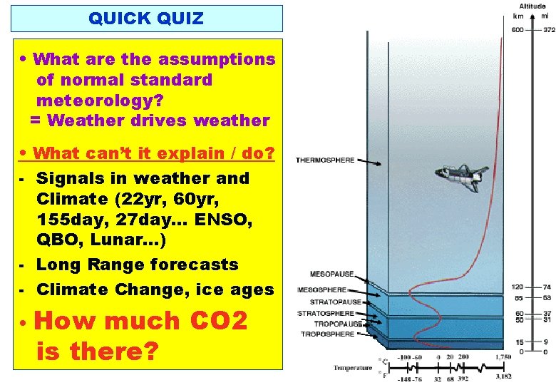 QUICK QUIZ • What are the assumptions of normal standard meteorology? = Weather drives