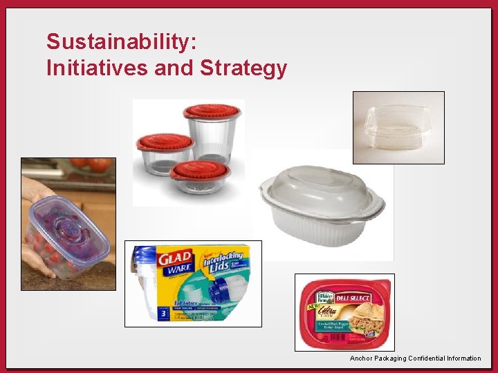 Sustainability: Initiatives and Strategy Anchor Packaging Confidential Information 