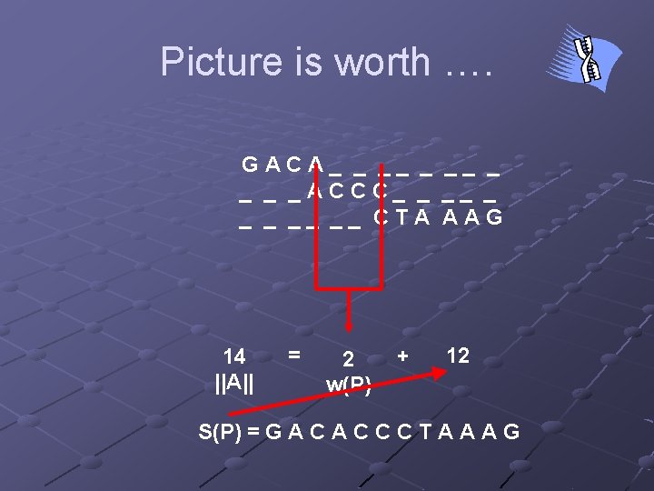 Picture is worth …. GACA_ _ __ _ _ACCC_ _ _ _ __ __