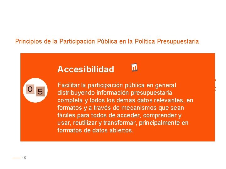 Principios de la Participación Pública en la Política Presupuestaria Accesibilidad Facilitar la participación pública