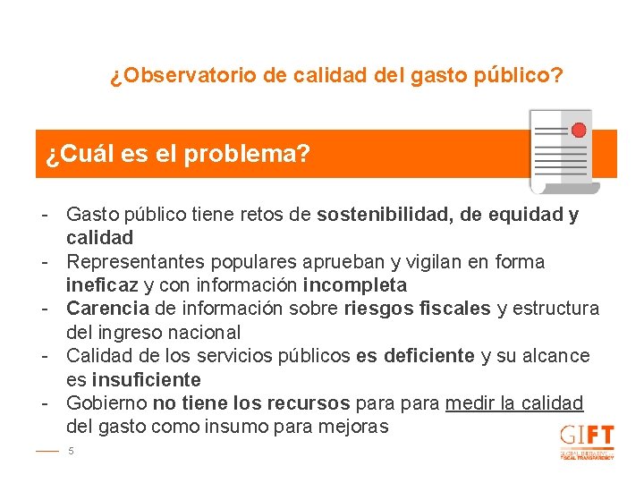 ¿Observatorio de calidad del gasto público? ¿Cuál es el problema? - Gasto público tiene