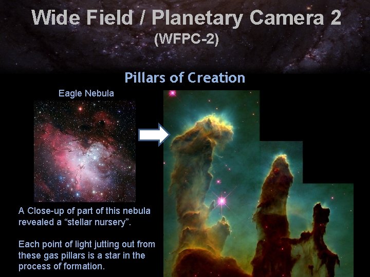 Wide Field / Planetary Camera 2 (WFPC-2) Pillars of Creation Eagle Nebula A Close-up