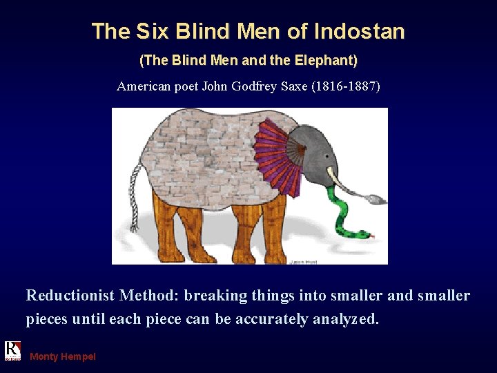 The Six Blind Men of Indostan (The Blind Men and the Elephant) American poet