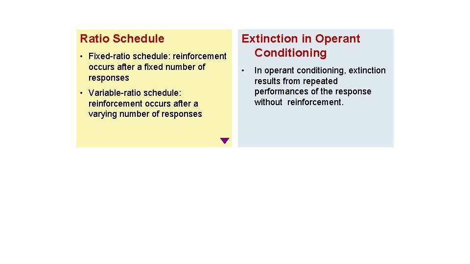 Ratio Schedule • Fixed-ratio schedule: reinforcement occurs after a fixed number of responses •