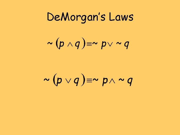 De. Morgan’s Laws 