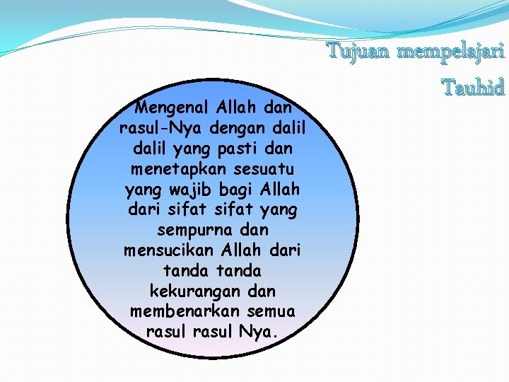 Mengenal Allah dan rasul-Nya dengan dalil yang pasti dan menetapkan sesuatu yang wajib bagi