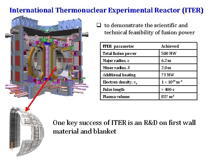 International Thermonuclear Experimental Reactor (ITER) q to demonstrate the scientific and technical feasibility of