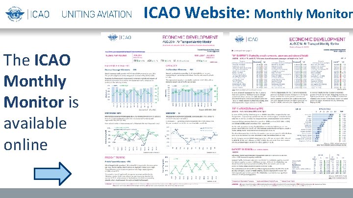 ICAO Website: Monthly Monitor The ICAO Monthly Monitor is available online 