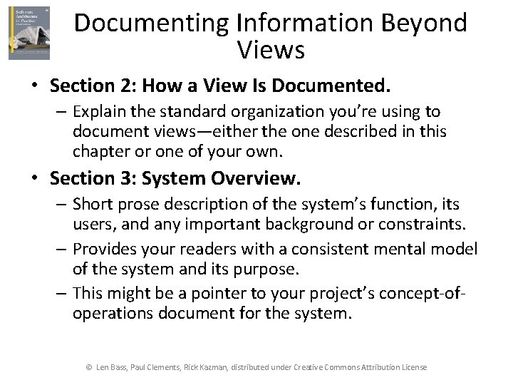 Documenting Information Beyond Views • Section 2: How a View Is Documented. – Explain