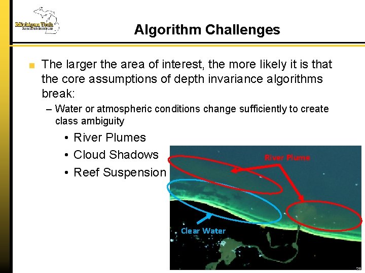Algorithm Challenges The larger the area of interest, the more likely it is that